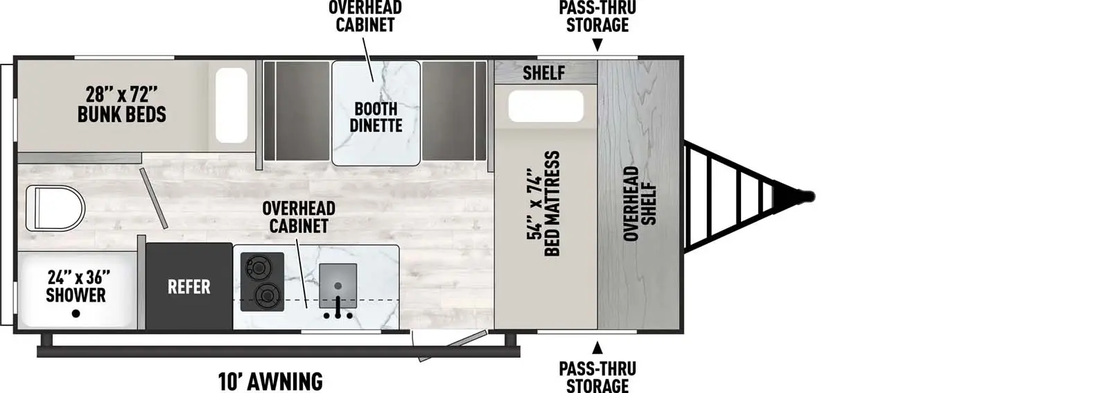 Clipper 17CBH floorplan