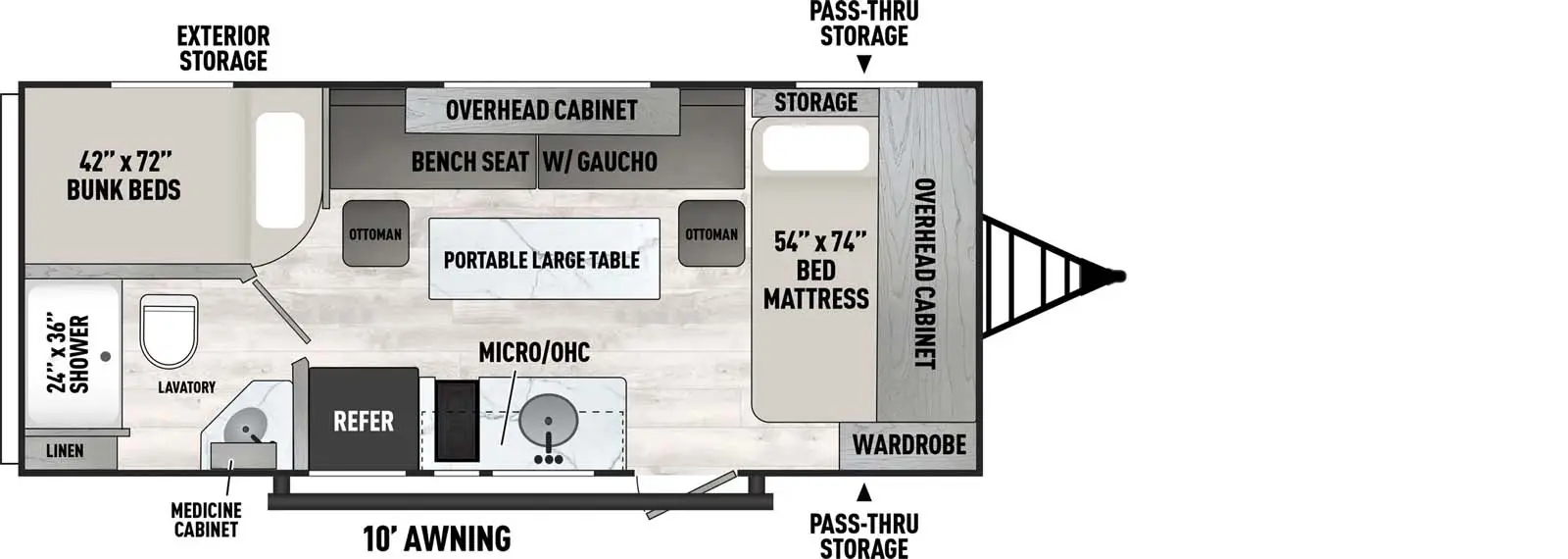 Clipper 18BH floorplan