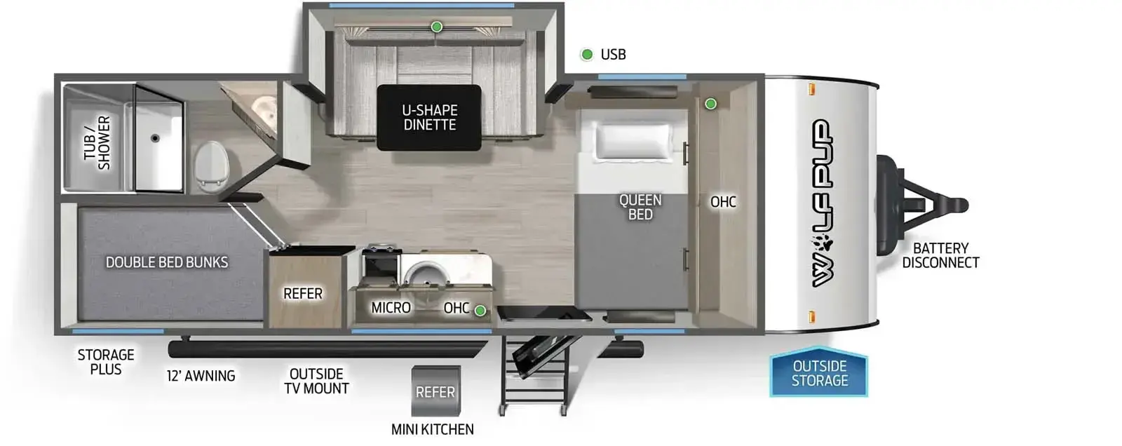 Wolf Pup 17JW floorplan