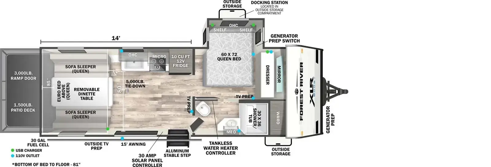 XLR Boost 2114BX floorplan